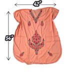 Women's Kaftan Floral Embroidery - Peach - Image 6