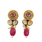 Necklace with earrings | Kundan Pendant Necklace and Earring Set - Image 4