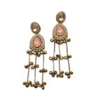 Aura Party Wear Ghunghroo Earrings - Pink - Image 4