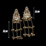 Aura Party Wear Ghunghroo Earrings - White - Image 4