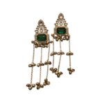 Aura Party Wear Ghunghroo Earrings - Green - Image 4