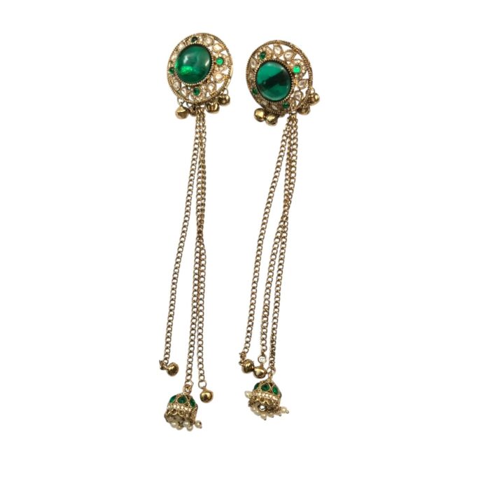 Aura Party Wear Ghunghroo Stud Earrings with jhumki - Image 4
