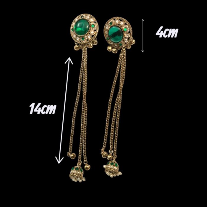 Aura Party Wear Ghunghroo Stud Earrings with jhumki - Image 5