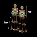 Aura Party Wear Ghunghroo Earrings - Turquoise - Image 4