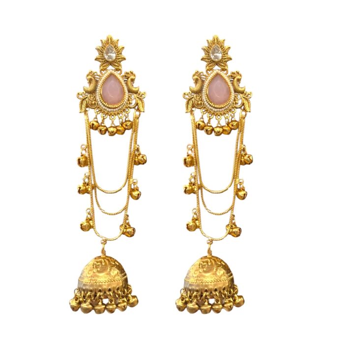Aura Party Wear Ghunghroo with Jhumki Earrings - Image 4