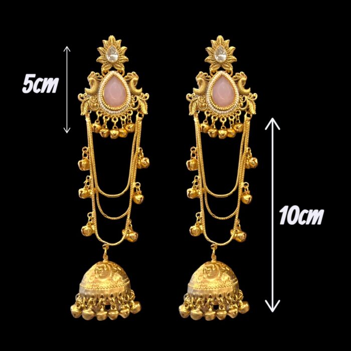 Kashmiri style ghungroo Dangler earrings with Jhumki