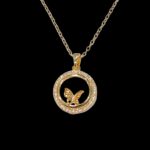 Gold Plated CZ Stone Pendant with Chain | Anti Tarnish Necklace - Image 4