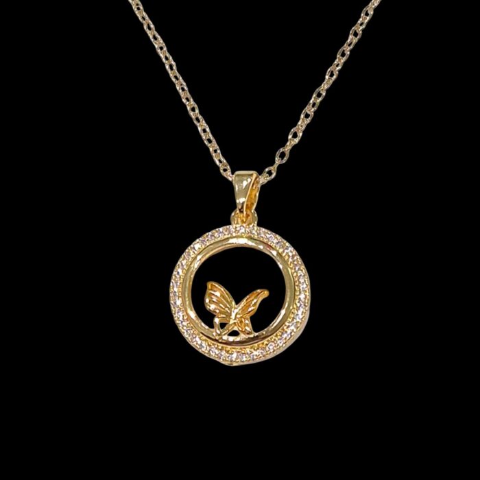 Gold Plated CZ Stone Pendant with Chain | Anti Tarnish Necklace - Image 4
