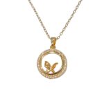 Gold Plated CZ Stone Pendant with Chain | Anti Tarnish Necklace - Image 3