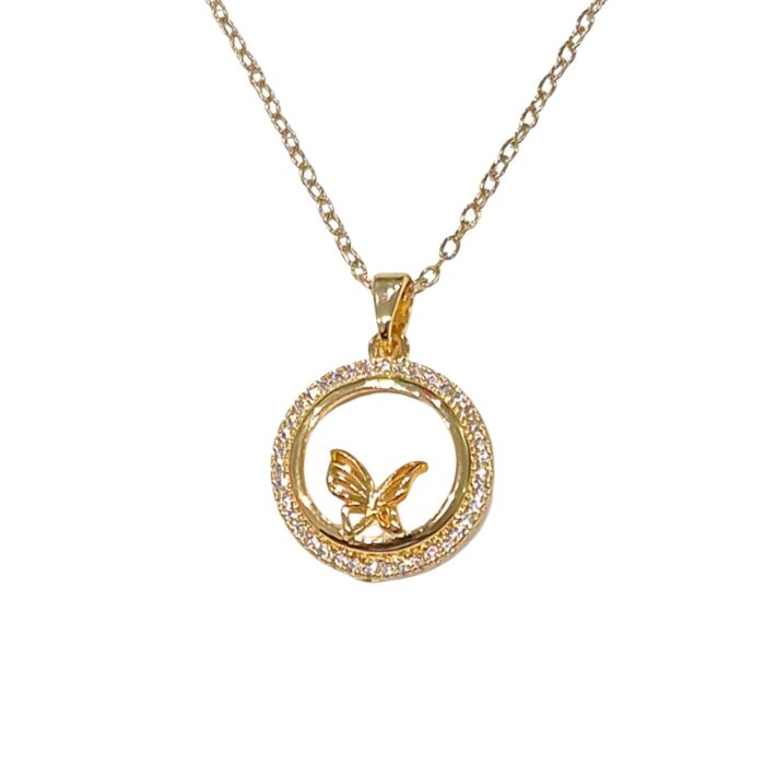 Gold Plated CZ Stone Pendant with Chain | Anti Tarnish Necklace - Image 3