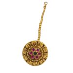 Traditional Rajasthani Borla - Gemstones | Maang Tikka - Image 2