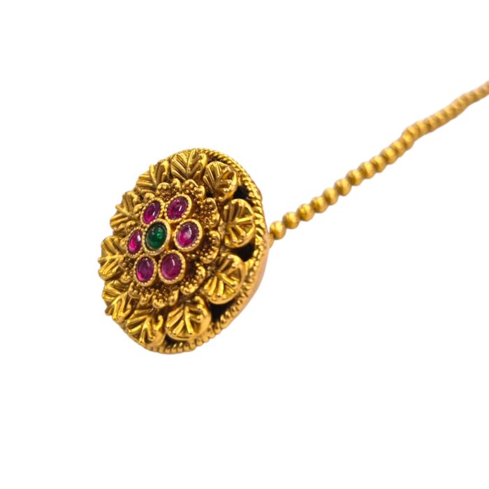 Traditional Rajasthani Borla - Gemstones | Maang Tikka - Image 4