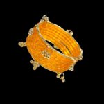 Raindrop clear glass bangles stack set