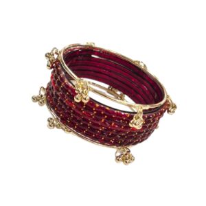 Kashmiri ghungroo bangles with glass bangles