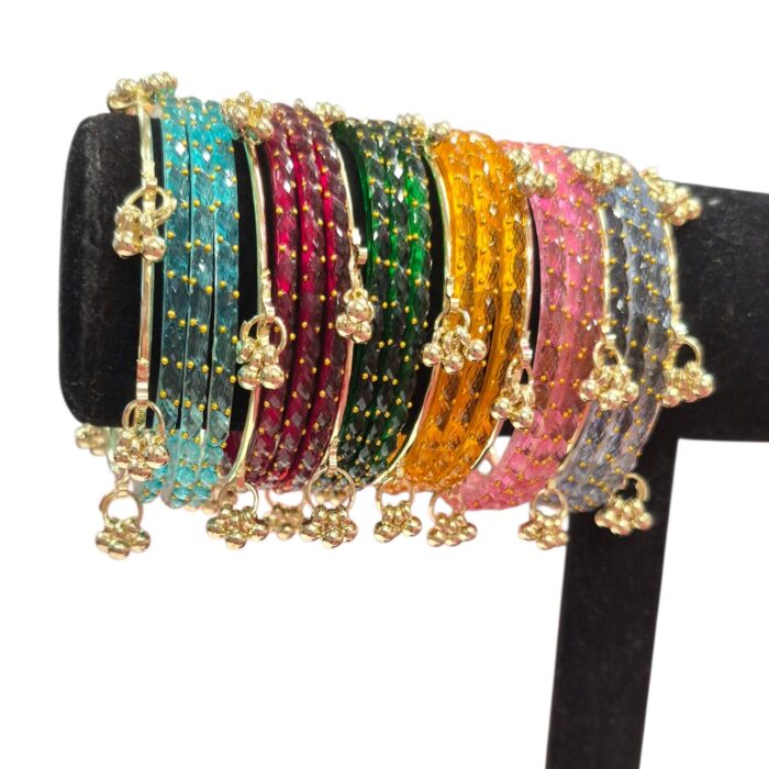 Glass bangles with ghungroo pair