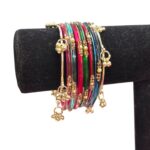 Elegant Glass Bangles with Pearl & Stone Accents with Kashmiri Ghungroo Bangles - Zee colors - Image 3
