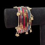 Elegant Glass Bangles with Pearl & Stone Accents with Kashmiri Ghungroo Bangles - Zee colors - Image 6