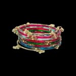 Elegant Glass Bangles with Pearl & Stone Accents with Kashmiri Ghungroo Bangles - Zee colors - Image 4