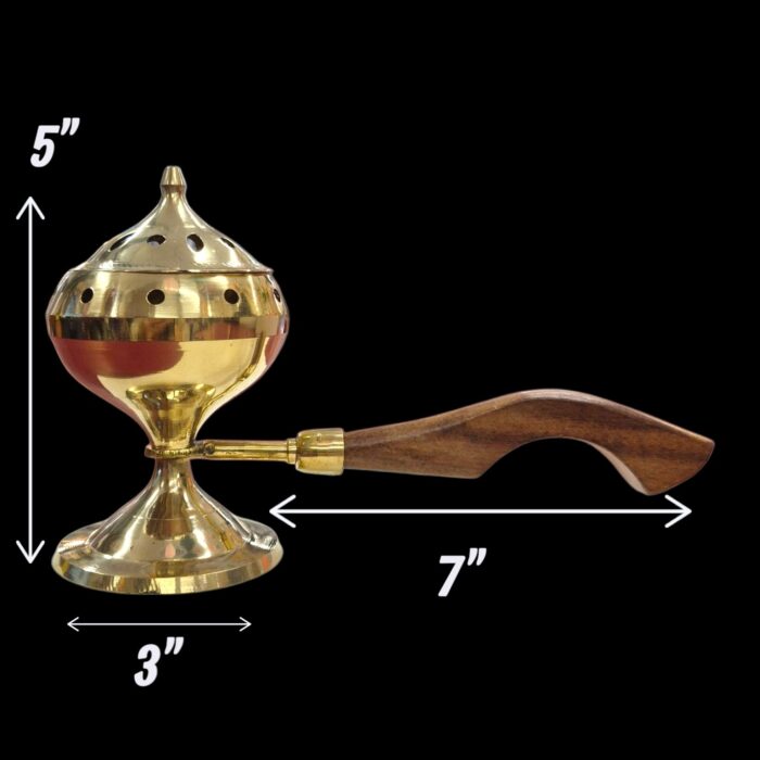 Brass Incense Burner | Brass Sambrani Burner - Size 2 - Image 2
