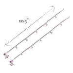 10.5 inch in length for - Silver anklets for adults