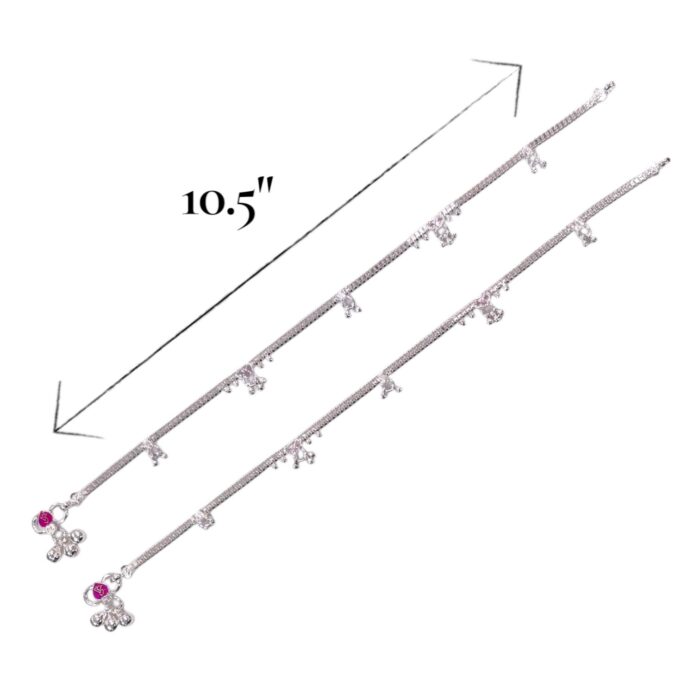 10.5 inch in length for - Silver anklets for adults