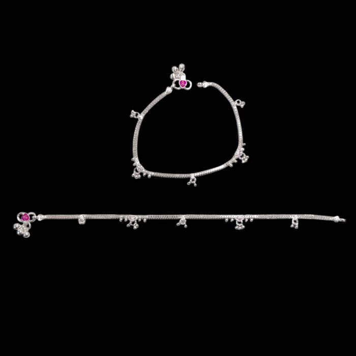 Pair of Silver Anklets | 10.5 inch Silver Anklets for Adults | Chandi ki Payal - Image 5