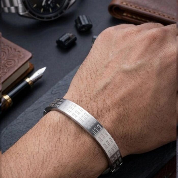 Anti Tarnish Stainless steel bracelet with Ram engraving | Unisex spiritual kada