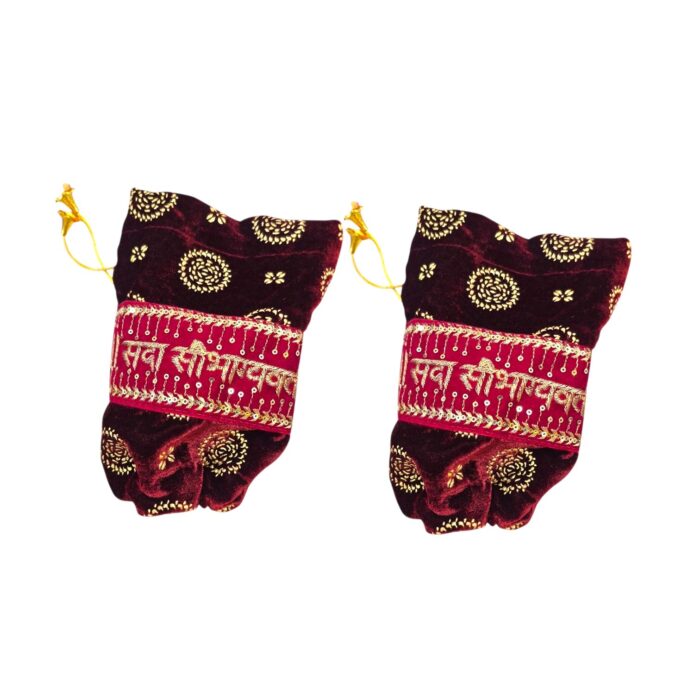Chura Cover - Maroon | Pair of Punjabi Chuda Cover - Image 3