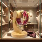 Elegant Glass Bangles with Pearl & Stone Accents with Kashmiri Ghungroo Bangles - Maroon - Image 2