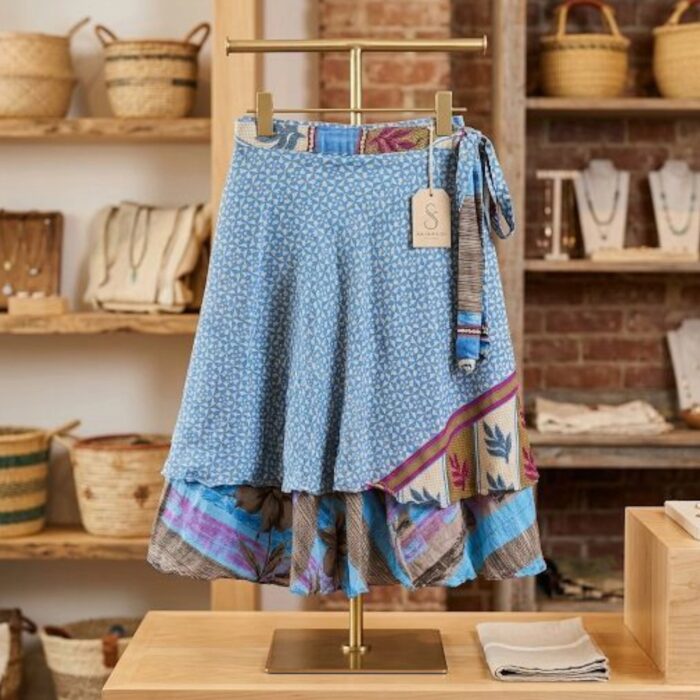 Reversible Two Layer Wrap Around Skirt - Image 3