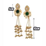 Aura Party Wear Ghunghroo Earrings - Green - Image 5