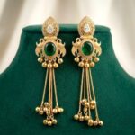 Aura Party Wear Ghunghroo Earrings - Green - Image 4