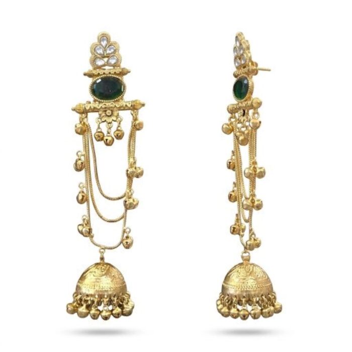 Aura Party Wear Ghunghroo with Jhumki Earrings - Image 3