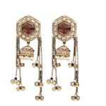 Aura Party Wear Ghunghroo Stud Earrings with jhumki - Image 3