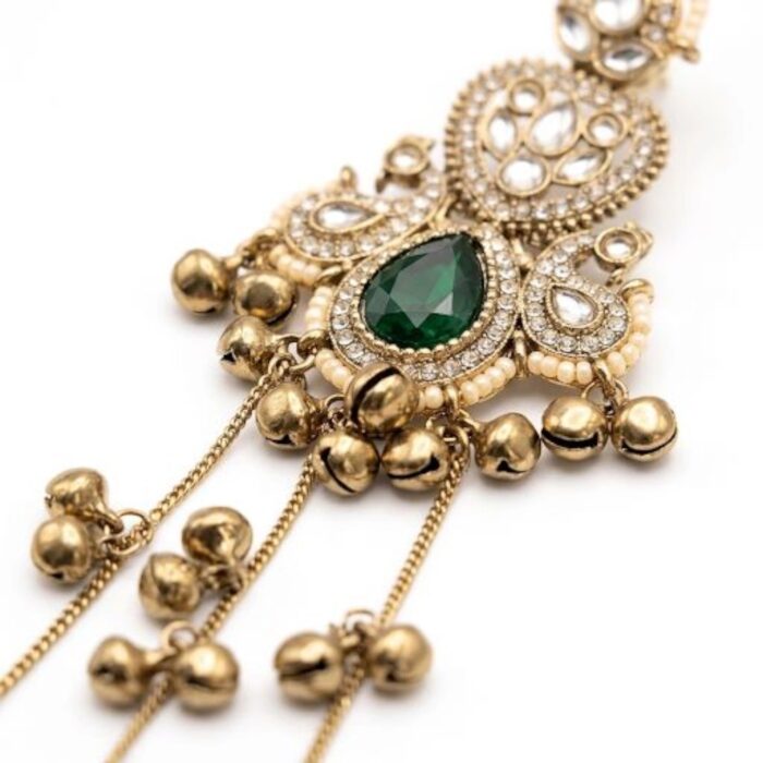 Aura Party Wear Ghunghroo Earrings - Green - Image 2