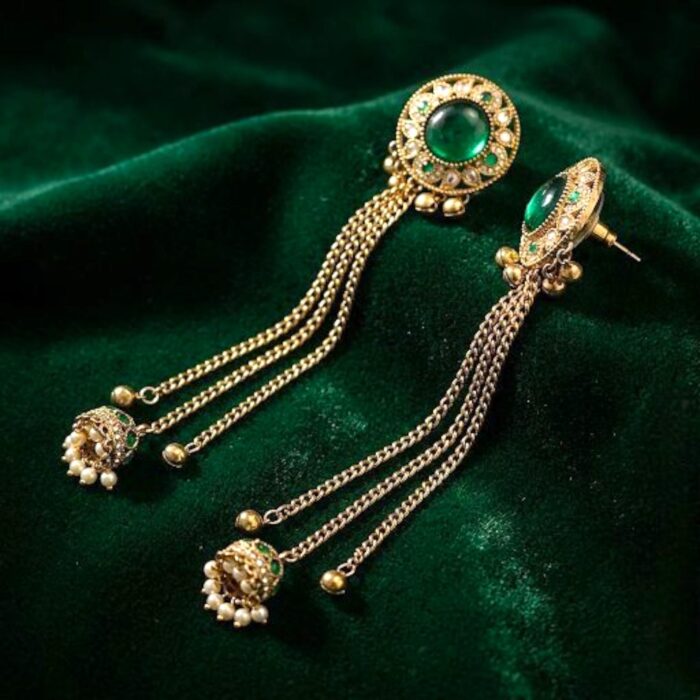 Aura Party Wear Ghunghroo Stud Earrings with jhumki - Image 2