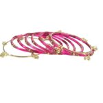 Clear Glass Bangles with Kashmiri Ghungroo| Soundarya Kashmiri Set - Pink - Image 7