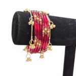 Clear Glass Bangles with Kashmiri Ghungroo| Soundarya Kashmiri Set - Red - Image 5