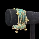 Clear Glass Bangles with Kashmiri Ghungroo | Soundarya Kashmiri Set - Turquoise - Image 3