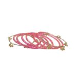 Ethnic Indian Glass bangle set with Kashmiri ghungroo churi