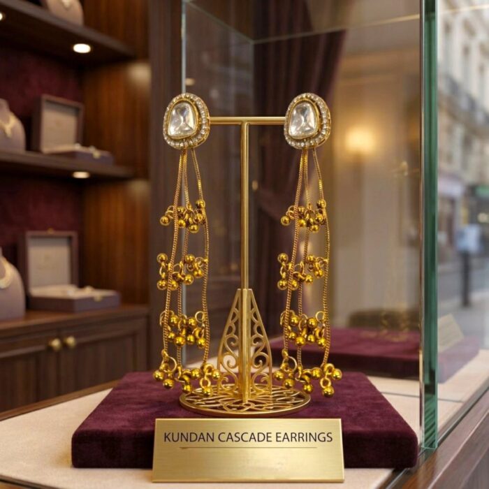 Festive oxidized gold finish ghungroo earrings