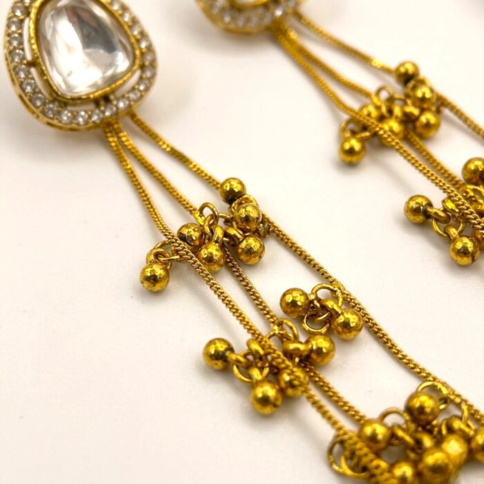 Close up of Kashmiri inspired oxidized earrings