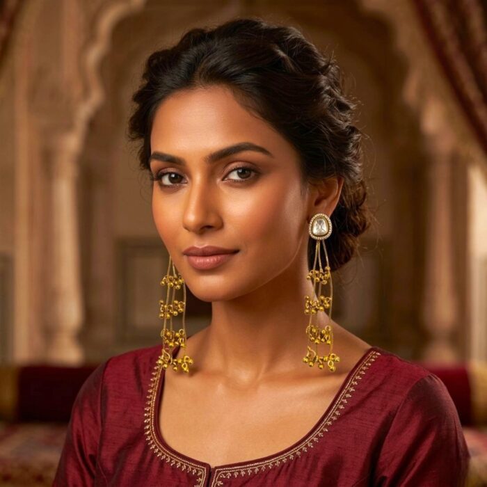 Traditional Kashmiri style ghungroo earrings