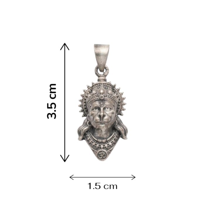 Dimensions of the Silver Hanuman Pendant | 925 Sterling Silver