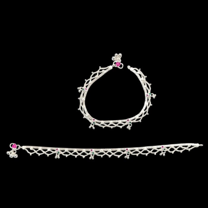 Pair of Sterling silver anklets for women
