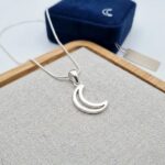 925 Sterling Silver Half Moon Pendant