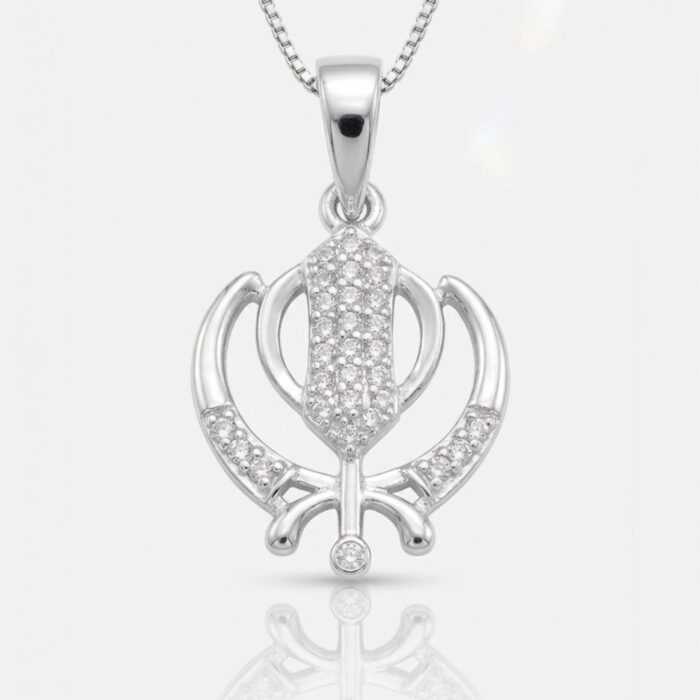 Pure silver Khanda Sahib pendant | Unisex design