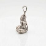 Side profile view of the Silver hanuman pendant for everyday wearing