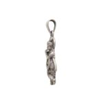 Side profile view of Pure silver Krishna pendant | 925 sterling silver