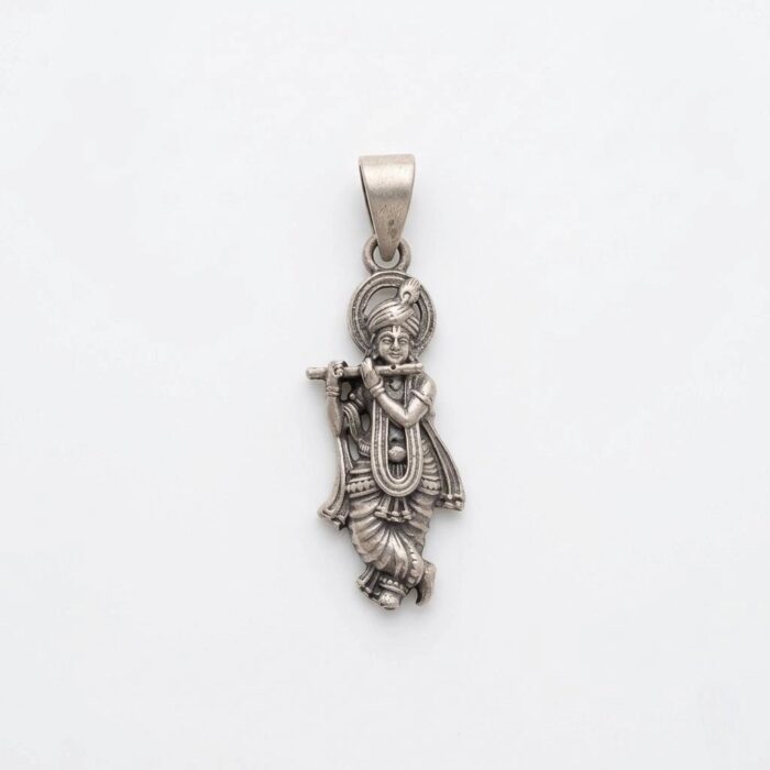 Pure silver Krishna Pendant | Unisex religious pendant